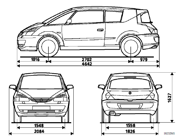Renault Avantime - Dimensions