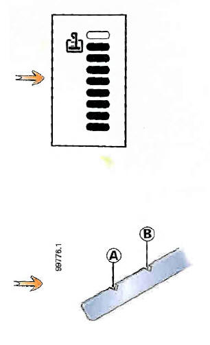 Renault Avantime. Lecture du niveau au tableau de bord