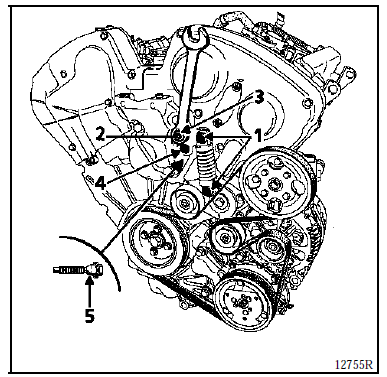 Renault Avantime - Particularite de la depose de la courroie accessoires