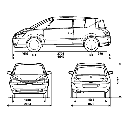 Renault Avantime - Dimensions - motorisations