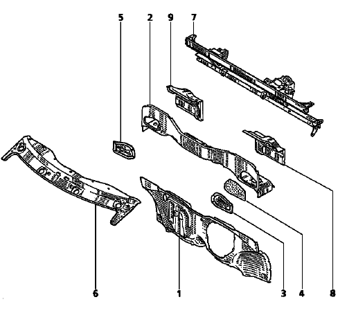 Renault Avantime - Désignation des pièces tôles